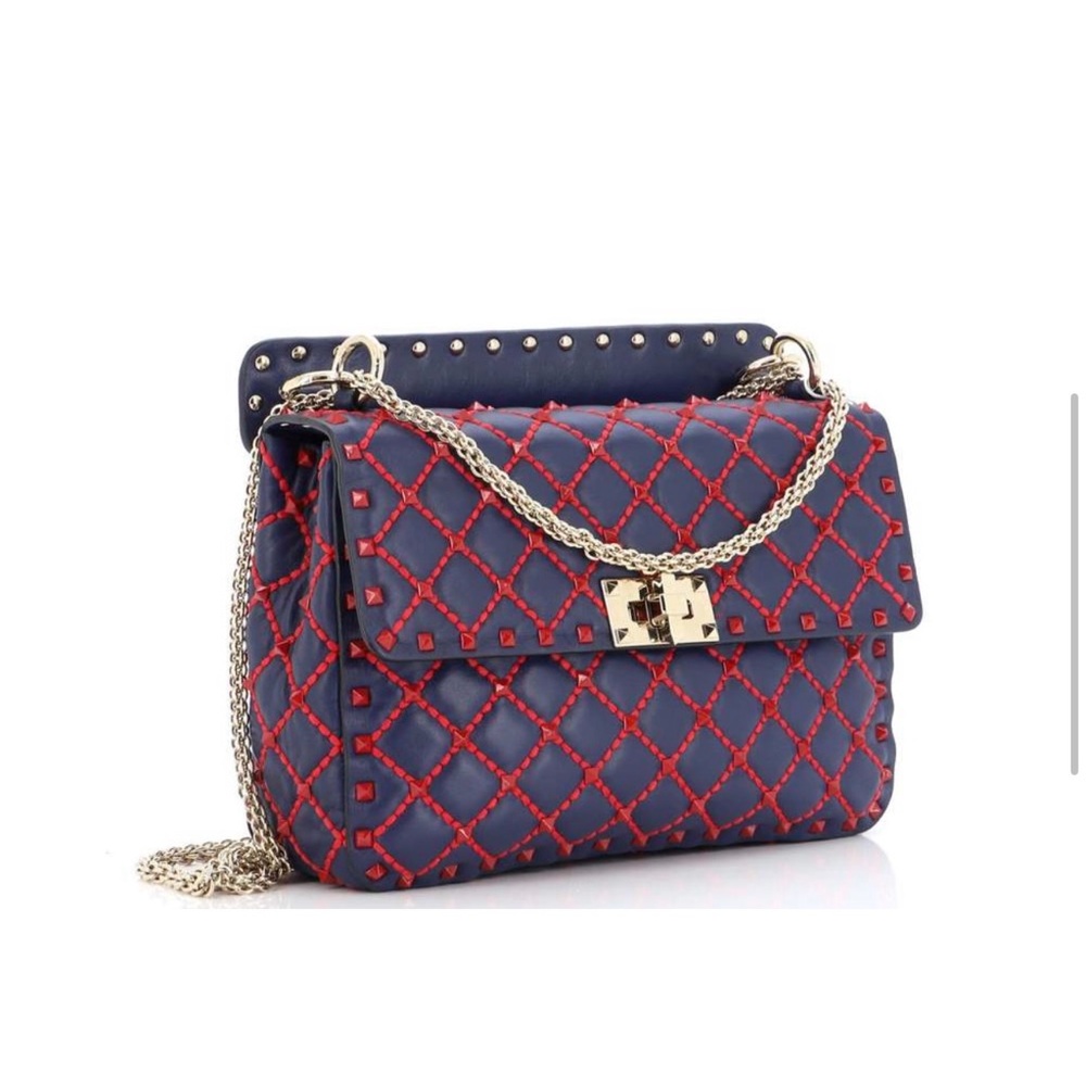 Valentino Garavani Rockstud Spiked Bag blue and red NWT in medium